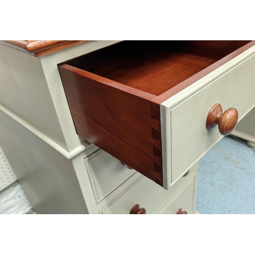 312 - CHALON KNEEHOLE DESK, polished painted top, painted from the sides, fitted with one long drawer, eig... 