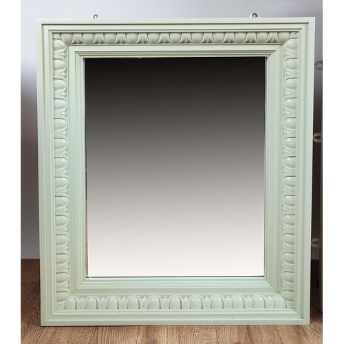 313 - CHALON WALL MIRRORS, two, wooden frame with egg and dart moulded edges, painted bevel edged glass, l... 