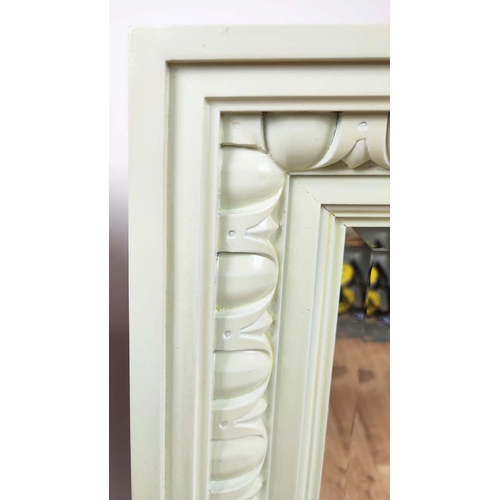 313 - CHALON WALL MIRRORS, two, wooden frame with egg and dart moulded edges, painted bevel edged glass, l... 