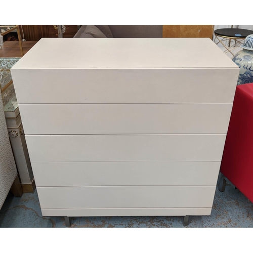 317 - POLIFORM CHEST, 95cm W x 98cm H x 53cm D with five drawers.