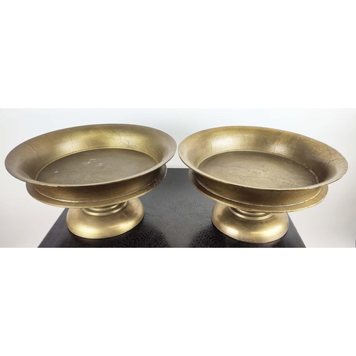 318 - TRINKET DISHES, a pair, gilt metal, 50cm x 25.5cm. (2)