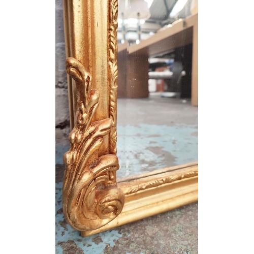 341 - PIER MIRRORS, a pair, 179cm x 52cm, belle epoque style, gilt frames, bevelled plate. (2)