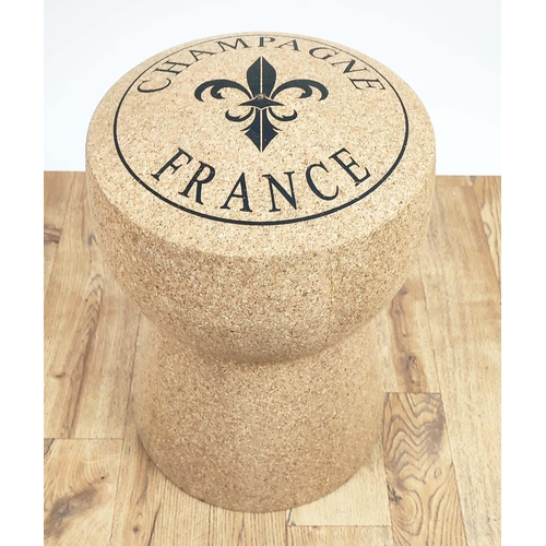 362 - CHAMPAGNE CORK STOOL, 50cm x 32cm diam.