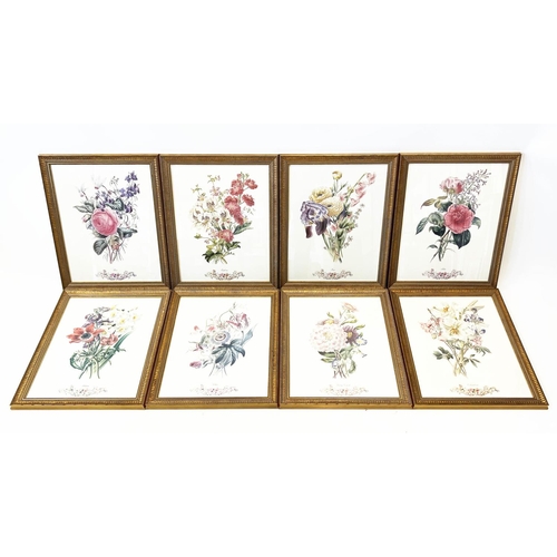 39 - BOTANICAL PRINTS, a set of eight, 50cm x 39cm, gilt framed. (8)