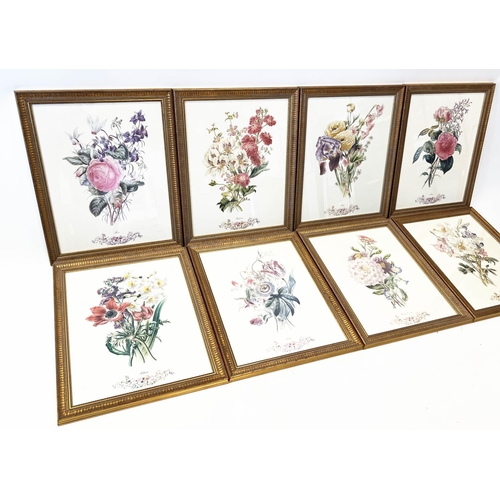 39 - BOTANICAL PRINTS, a set of eight, 50cm x 39cm, gilt framed. (8)