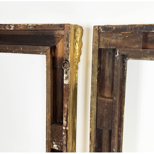 49 - PICTURE FRAMES, a pair, 19th century giltwood and gesso, 117cm x 97cm. (2)