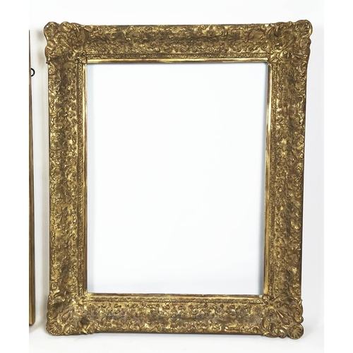 49 - PICTURE FRAMES, a pair, 19th century giltwood and gesso, 117cm x 97cm. (2)