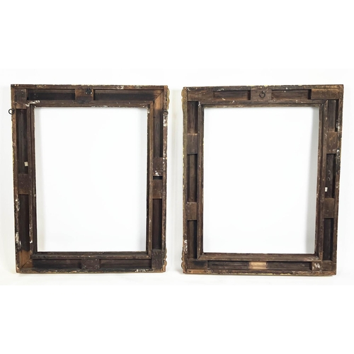 49 - PICTURE FRAMES, a pair, 19th century giltwood and gesso, 117cm x 97cm. (2)