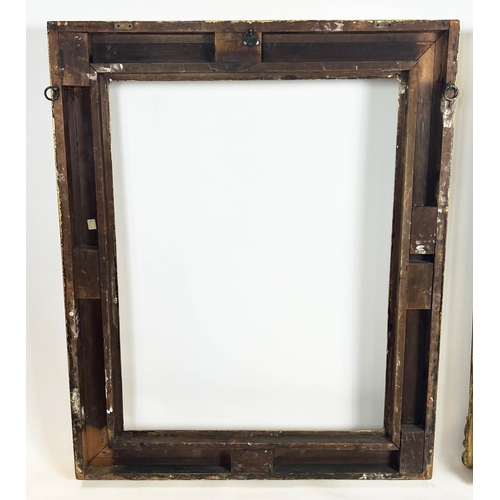 49 - PICTURE FRAMES, a pair, 19th century giltwood and gesso, 117cm x 97cm. (2)