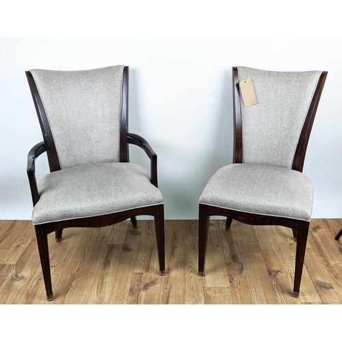 499 - KATHARINE POOLEY DINING CHAIRS, a set of eight, including two carvers, side chairs measuring 98cm hi... 