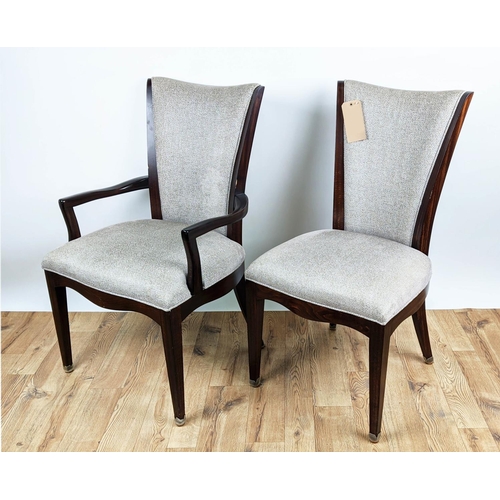 499 - KATHARINE POOLEY DINING CHAIRS, a set of eight, including two carvers, side chairs measuring 98cm hi... 