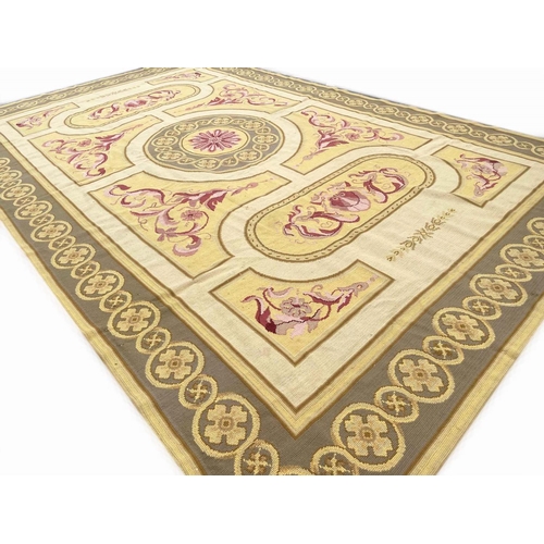 71 - ANTIQUE PORTUGUESE NEEDLEPOINT CARPET, 530cm x 360cm.