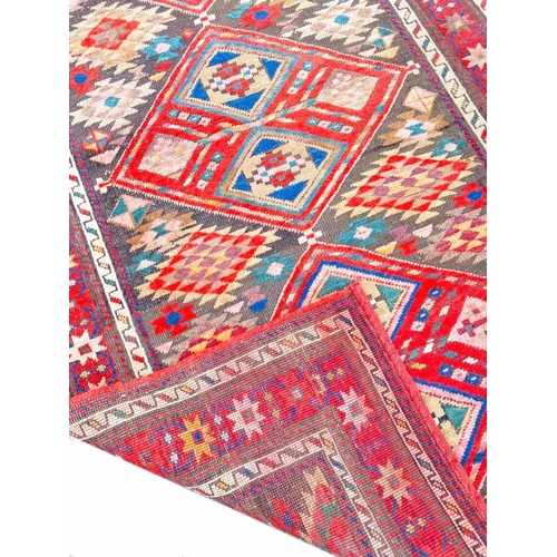 75 - ANTIQUE KAZAK RUNNER, 330cm x 100cm.