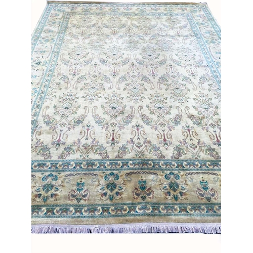 77 - FINE LAHORE BAKSHAISH DESIGN CARPET, 305cm x 240cm.