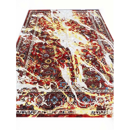 81 - CONTEMPORARY PERSIAN SILK RUG, 240cm x 180cm.