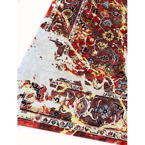 81 - CONTEMPORARY PERSIAN SILK RUG, 240cm x 180cm.