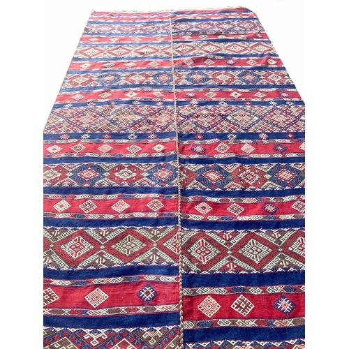 85 - ANTIQUE ANATOLIAN KILIM CARPET, 360cm x 160cm.