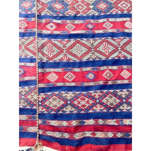 85 - ANTIQUE ANATOLIAN KILIM CARPET, 360cm x 160cm.