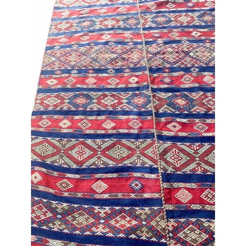 85 - ANTIQUE ANATOLIAN KILIM CARPET, 360cm x 160cm.