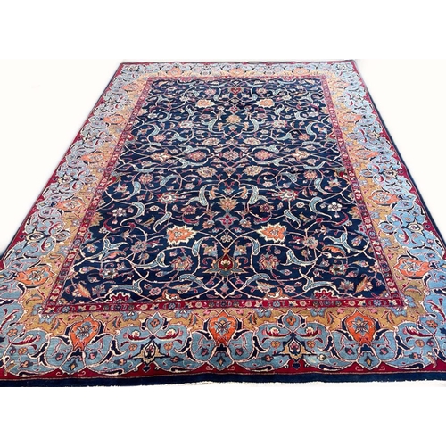 86 - PERSIAN ISPHAHAN DESIGN CARPET, 342cm x 234cm.