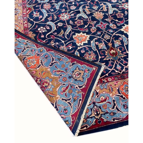 86 - PERSIAN ISPHAHAN DESIGN CARPET, 342cm x 234cm.