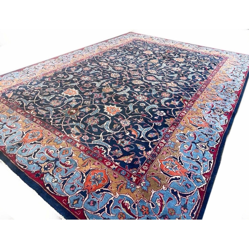 86 - PERSIAN ISPHAHAN DESIGN CARPET, 342cm x 234cm.