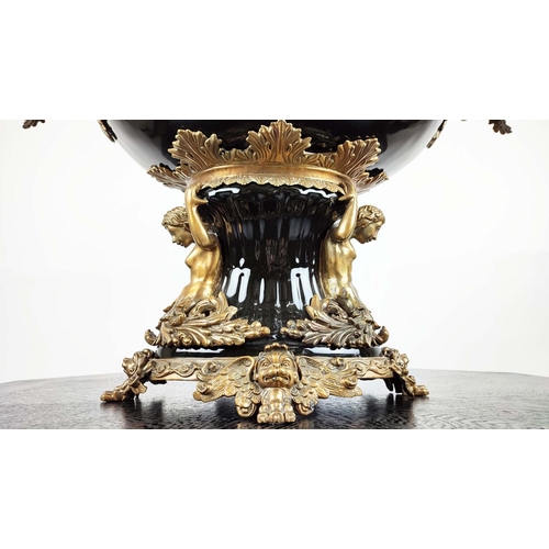 9 - CENTERPIECE, 20th century Empire style porcelain and gilt metal 45cm H x 60cm W, together with a sim... 