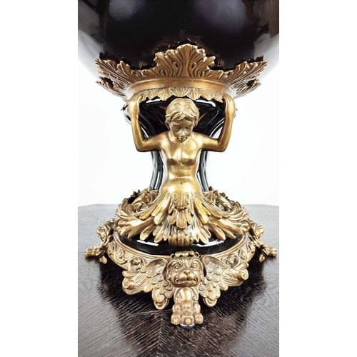 9 - CENTERPIECE, 20th century Empire style porcelain and gilt metal 45cm H x 60cm W, together with a sim... 