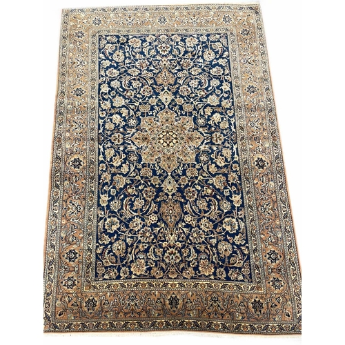 91 - FINE PART SILK NAIN RUG, 196cm x 118cm.