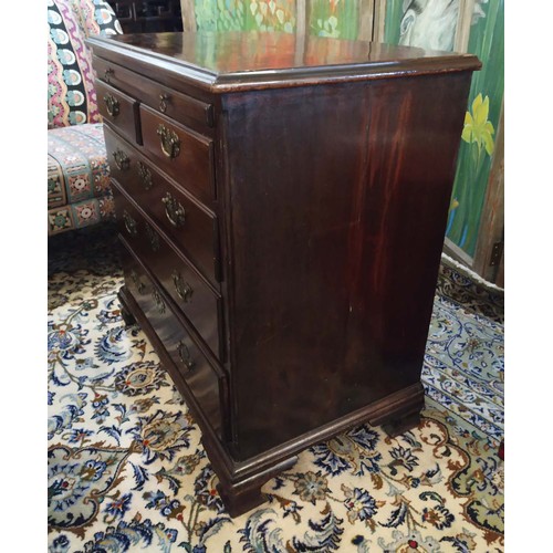 100 - BACHELOR'S CHEST, 78cm W x 79cm H x 48cm D, George III mahogany with a brushing slide above two shor... 