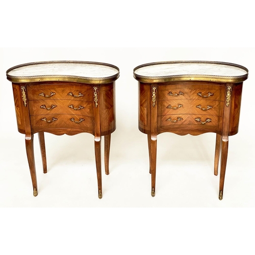 110 - LAMP TABLES, a pair, French Traditional style mahogany and gilt metal galleried and mounted, each wi... 