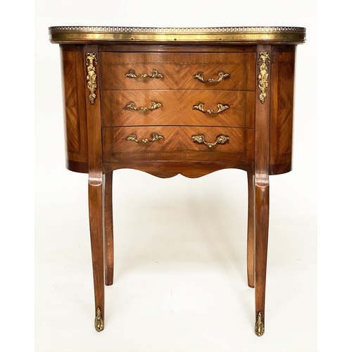 110 - LAMP TABLES, a pair, French Traditional style mahogany and gilt metal galleried and mounted, each wi... 