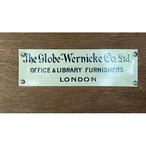 122 - GLOBE WERNICKE BOOKCASES, a pair, early 20th century oak each with four stacking glazed sections, wi... 