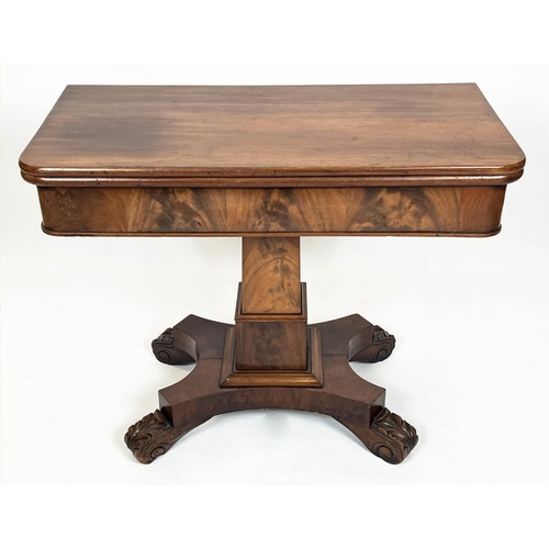 149 - TEA TABLE, 71cm H x 92cm W x 45cm D, William IV mahogany with foldover top.