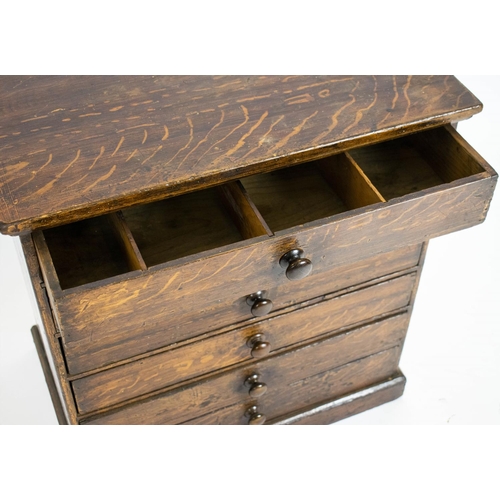 201 - BANK OF DRAWERS, 65cm H x 60cm W x 37cm D, 19th century scumbled pine grain painted to simulate oak,... 