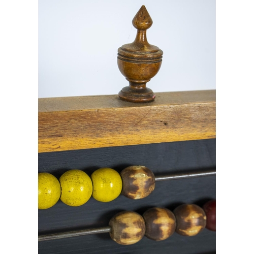 202 - ABACUS, 146cm H x 51cm W, 19th century ash and polychrome with iron base.