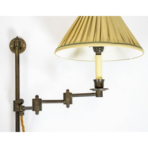 278 - WALL LIGHTS, a pair, fully adjustable, max 74cm H, 45cm extended and another similar wall light. (3)