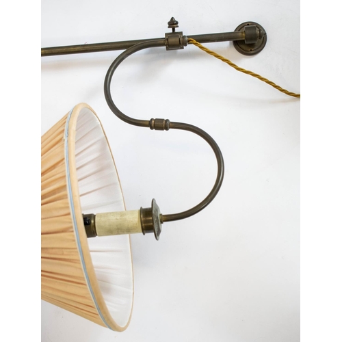 278 - WALL LIGHTS, a pair, fully adjustable, max 74cm H, 45cm extended and another similar wall light. (3)