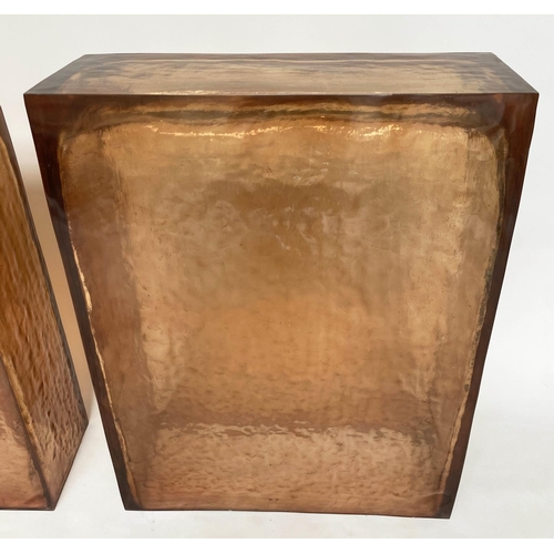 294 - LUCITE PEDESTALS, 1980s American Lucite pedestal, 96cm H x 68cm W x 28cm D. (2)