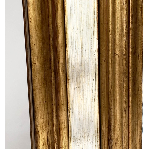 295 - WALL MIRROR, rectangular gilt wood with silvered marginal frame and bevelled plate, 75cm x 104cm.