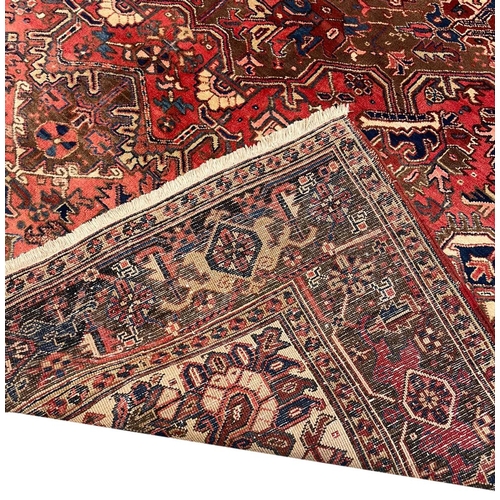 72 - PERSIAN HERIZ CARPET, 362cm x 265cm.