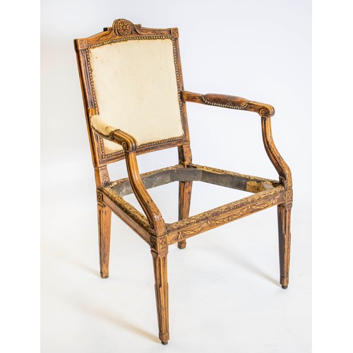 198 - FAUTEUIL, 92cm H x 64cm W, Louis XVI elm, circa 1780.