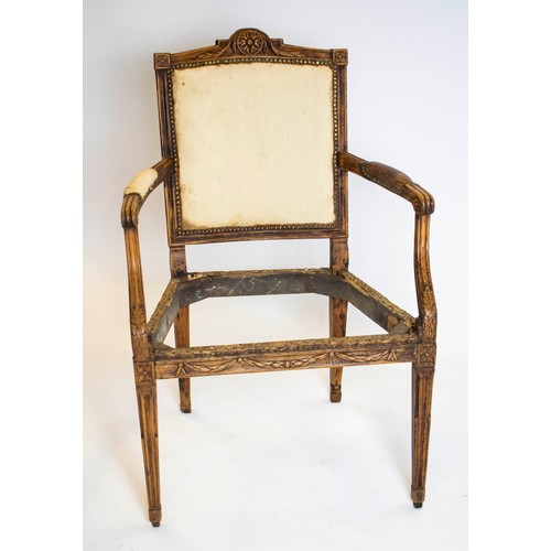 198 - FAUTEUIL, 92cm H x 64cm W, Louis XVI elm, circa 1780.