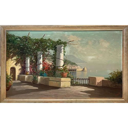 31 - 20TH CENTURY ITALIAN SCHOOL, 'Lake Como', oil on canvas, signed Ciappa, 60cm x 89cm, framed.