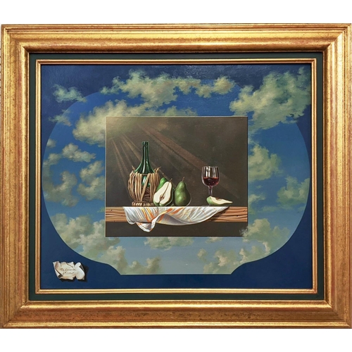 37 - PIER-LUIGI CESARINI (1933-2006) 'Neo-Baroque 1987', oil on canvas, 52cm x 63cm, framed.