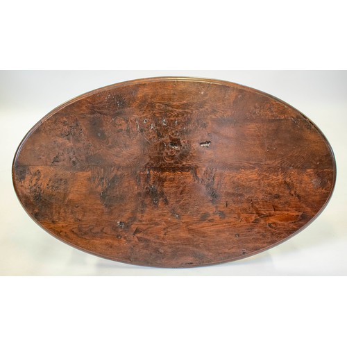 248 - LOW TABLE, 43cm H x 125cm W x 75cm D, oak in Jacobean manner with oval top.