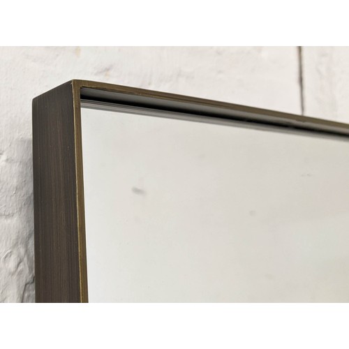 450 - WALL MIRROR, slim line gilt metal frame, 170.5cm x 50cm.