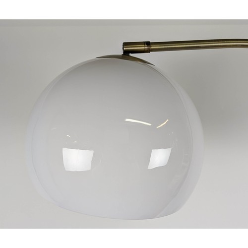 451 - FLOOR LAMP, 1960's Italian style, gilt metal, white perspex shade, stone base, 166cm H.