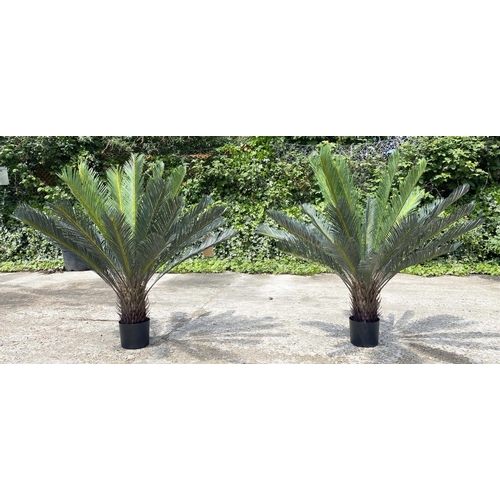 434 - FAUX FERN TREES, a pair, potted, 80cm high, 80cm wide. (2)