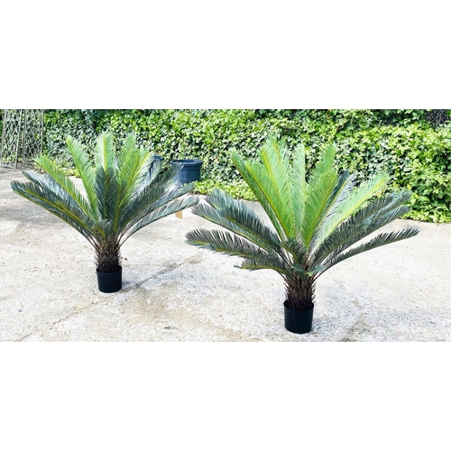 434 - FAUX FERN TREES, a pair, potted, 80cm high, 80cm wide. (2)